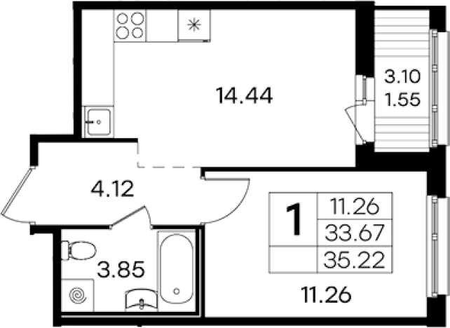 Купить однокомнатную квартиру в новостройках у метро Парнас в Санкт-Петербурге. Вариант № 4807075, 0, площадь -  квм, цена 8379999 рублей