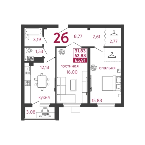 Купить квартиру в новостройках в ЖК Жилой комплекс "Илмари" в Пензе. Вариант № 120267, 0, площадь -  квм, цена 5602350 рублей