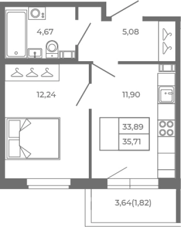 Купить однокомнатную квартиру в Микрорайоне Чёрная Речка, Сертолово в Сертолове. Вариант № 6963293, 0, площадь -  квм, цена 7570520 рублей