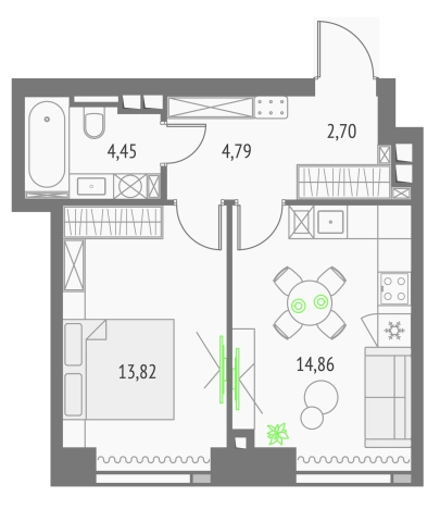 Купить однокомнатную квартиру в ЖК Upside Towers в Москве. Вариант № 152065, 0, площадь -  квм, цена 24495091 рублей