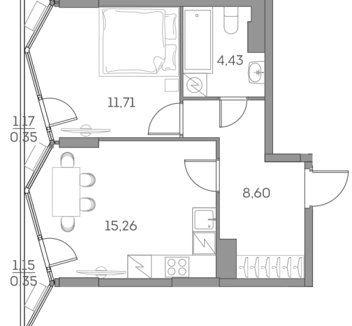 Купить квартиру в ЖК Аквилон Beside 2.0 в Москве. Вариант № 1331744, 0, площадь - квм, цена 16859625.0000 рублей