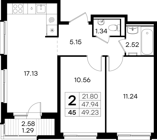 Купить квартиру в ЖК GloraX Новинки в Нижегородской области. Вариант № 137444, 0, площадь -  квм, цена 6539999 рублей