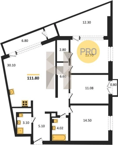 . Вариант № 76718, 0, площадь - 111.8 квм, цена 10438260 рублей