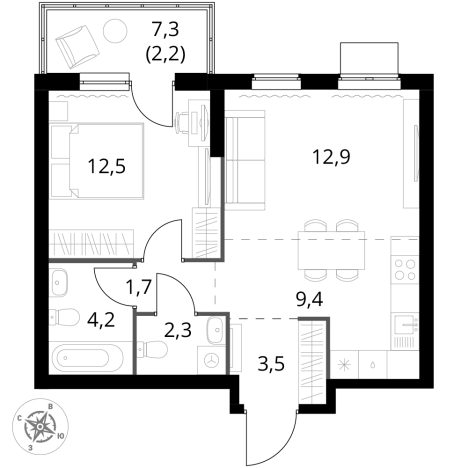 Купить двухкомнатную квартиру у метро Щелковская в Москве. Вариант № 9714271, 0, площадь -  квм, цена 23716900 рублей