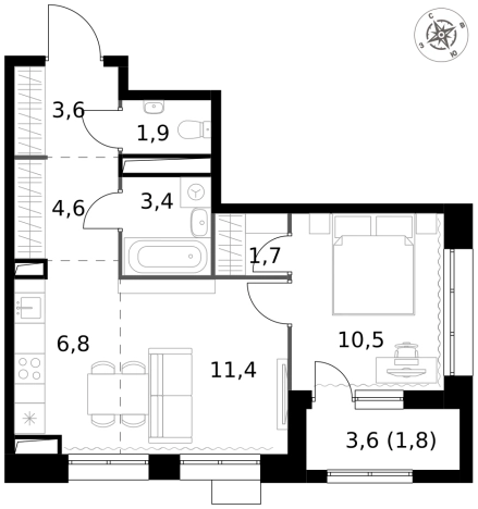 Купить двухкомнатную квартиру в новостройках у метро Саларьево в Москве. Вариант № 9693066, 0, площадь - квм, цена 18791840 рублей