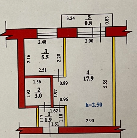 Купить однокомнатную квартиру в Стерлитамаке. Вариант № 6262005, 13, площадь -  квм, цена 2450000 рублей