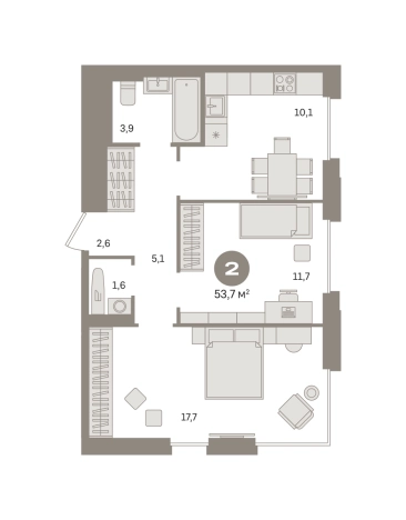 Купить двухкомнатную квартиру в ЖК Квартал Герцена в Москве. Вариант № 121009, 0, площадь -  квм, цена 16570000 рублей