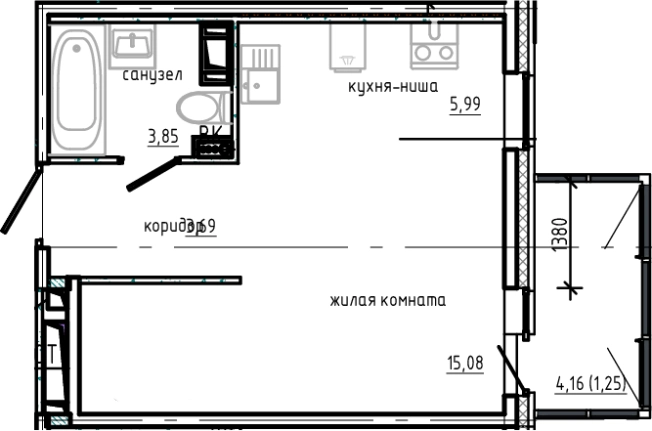 Купить Студию в Ленинградской области. Вариант № 7837304, 0, площадь -  квм, цена 7152130 рублей