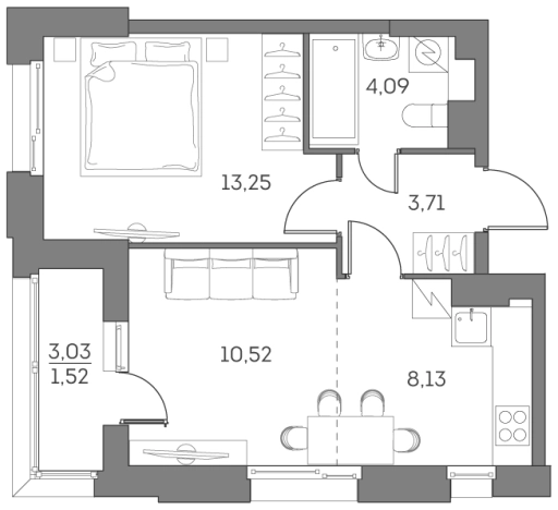 Купить однокомнатную квартиру у метро Нижегородская в Москве. Вариант № 5779477, 0, площадь -  квм, цена 19296360 рублей