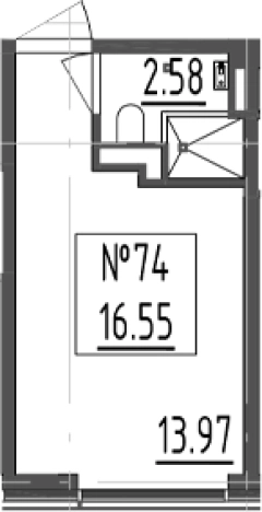 . Вариант № 6209891, 0, площадь - 16.55 квм, цена 5033683 рублей
