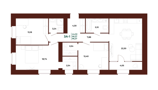 Купить трехкомнатную квартиру в новостройках на улице проспект Строителей в Пензе. Вариант № 418818, 0, площадь -  квм, цена 11346660 рублей