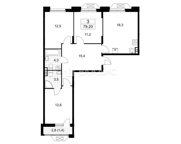 Купить квартиру у метро Бунинская аллея в Москве. Вариант № 17613, 4, площадь -  квм, цена 16450000 рублей