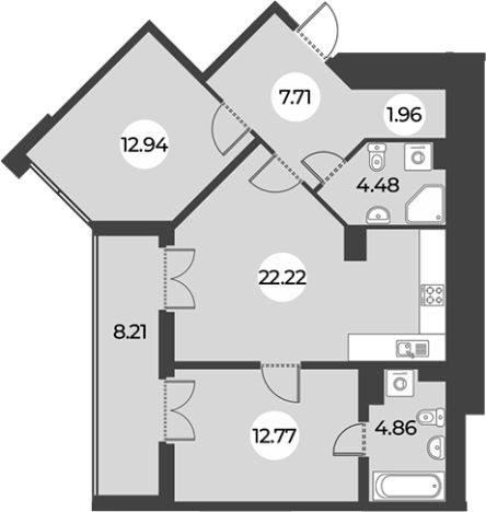Купить трехкомнатную квартиру в новостройках в ЖК Огни Залива в Санкт-Петербурге. Вариант № 7254571, 0, площадь -  квм, цена 17796000 рублей