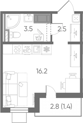 Купить Студию в новостройках в ЖК Цветной город в Санкт-Петербурге. Вариант № 8092853, 0, площадь -  квм, цена 4338978 рублей
