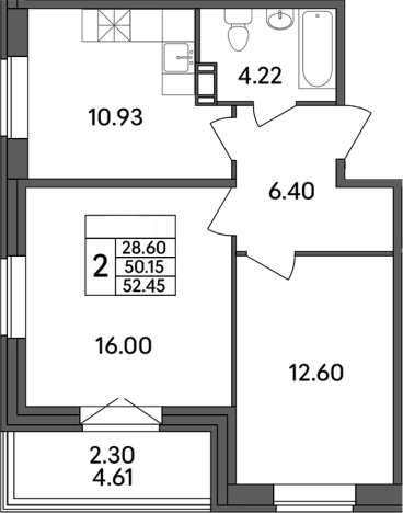 Купить квартиру у метро Парнас в Ленинградской области. Вариант № 7601159, 0, площадь -  квм, цена 6713600 рублей