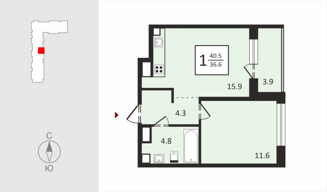 Купить квартиру в ЖК Квартал Новаторов в Владимире. Вариант № 130365, 1, площадь -  квм, цена 4548900 рублей