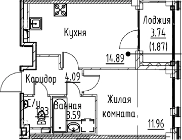 Купить однокомнатную квартиру в ЖК Кронфорт в Санкт-Петербурге. Вариант № 6830690, 0, площадь -  квм, цена 9690560 рублей