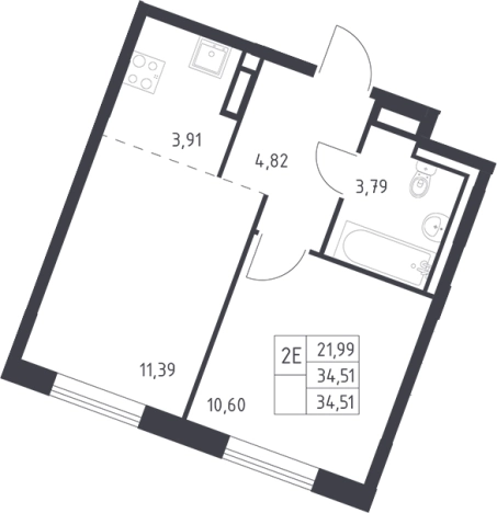 Купить квартиру в ЖК Квартал Лаголово в Ленинградской области. Вариант № 6708184, 0, площадь -  квм, цена 5094573 рублей