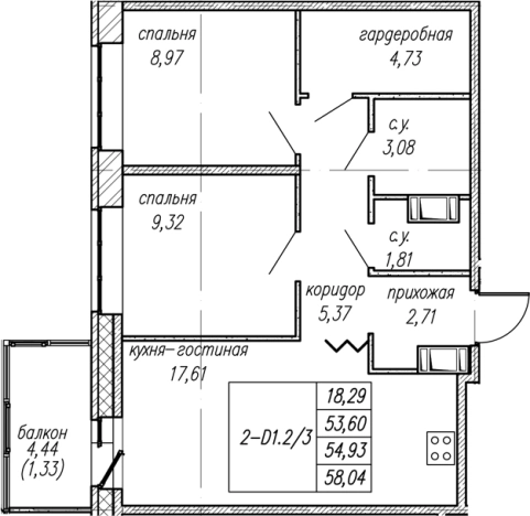 Купить трехкомнатную квартиру в ЖК Уютный в Ленинградской области. Вариант № 8063969, 0, площадь -  квм, цена 9248454 рублей