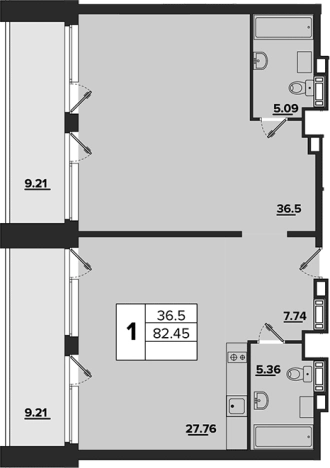 Купить двухкомнатную квартиру на улице Приморское шоссе в Санкт-Петербурге. Вариант № 89118, 0, площадь -  квм, цена 73921600 рублей