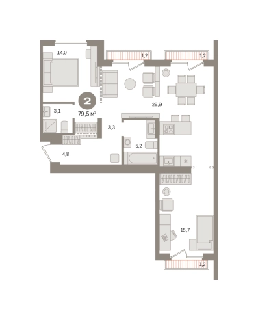 Купить двухкомнатную квартиру у метро Домодедовская в Видном. Вариант № 8529533, 0, площадь -  квм, цена 13430000 рублей