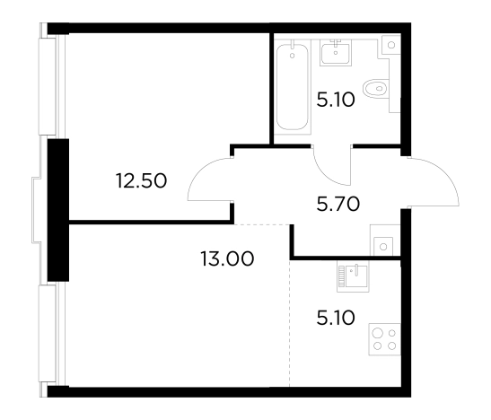 Купить двухкомнатную квартиру у метро Балтийская в Москве. Вариант № 9104657, 1, площадь -  квм, цена 24234300 рублей