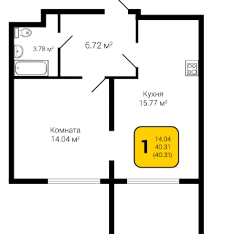 Купить однокомнатную квартиру в ЖК жк Дом у Ротонды в Воронеже. Вариант № 157904, 0, площадь -  квм, цена 6046500 рублей
