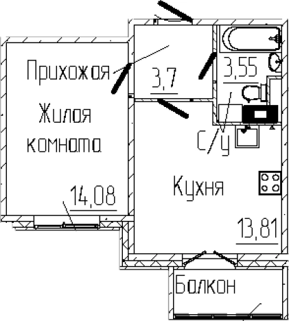 Купить однокомнатную квартиру на вторичке на улице Верная в Сертолове. Вариант № 6057022, 0, площадь -  квм, цена 7369101 рублей