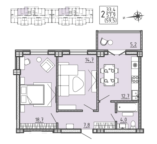 Купить квартиру в новостройках в ЖК Ю в Воронеже. Вариант № 2898603, 0, площадь -  квм, цена 7267606 рублей