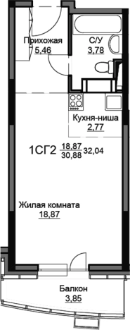 Купить Студию в Фрязине. Вариант № 156469, 0, площадь -  квм, цена 4966200 рублей
