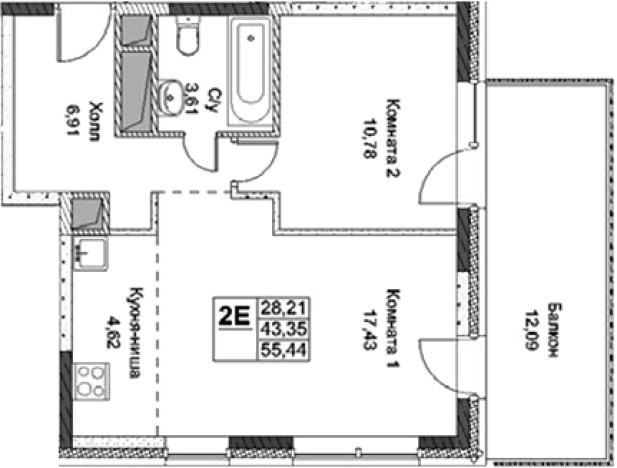 Купить двухкомнатную квартиру в районе Северный в Москве. Вариант № 117247, 0, площадь -  квм, цена 14818500 рублей