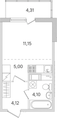 Купить Студию в ЖК Ясно.Янино в Ленинградской области. Вариант № 8489030, 0, площадь -  квм, цена 4820386 рублей