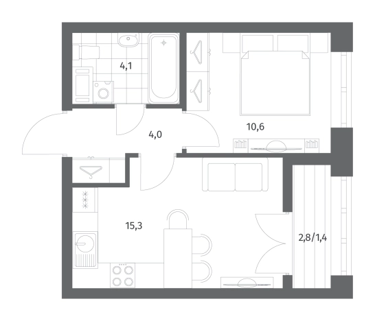 Купить двухкомнатную квартиру в ЖК NEWПИТЕР в Ленинградской области. Вариант № 6057662, 0, площадь -  квм, цена 8182000 рублей