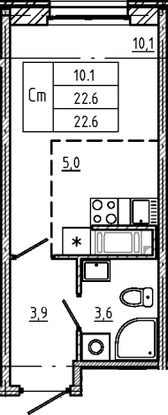 Купить Студию в новостройках у метро Ладожская в Санкт-Петербурге. Вариант № 6243302, 0, площадь -  квм, цена 7739935 рублей