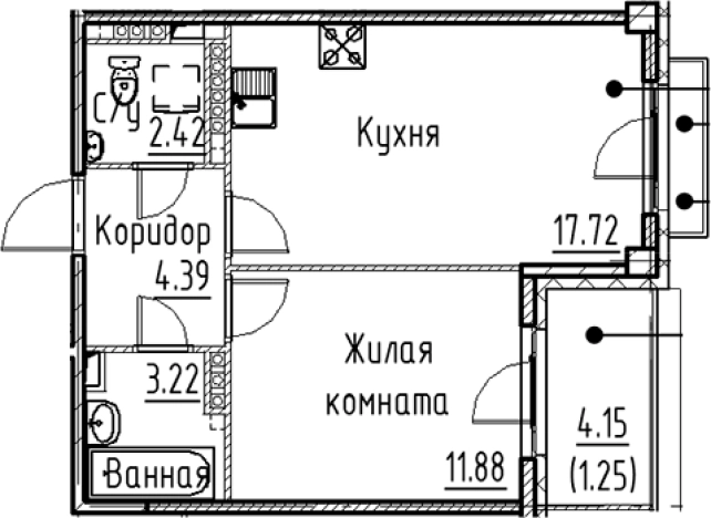 Купить двухкомнатную квартиру в новостройках в ЖК Кронфорт в Санкт-Петербурге. Вариант № 6830537, 0, площадь -  квм, цена 11313280 рублей