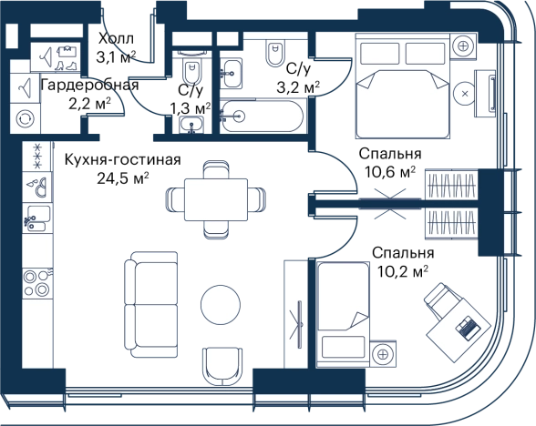 Купить квартиру в ЖК City Bay в Москве. Вариант № 3078487, 0, площадь -  квм, цена 25647565 рублей