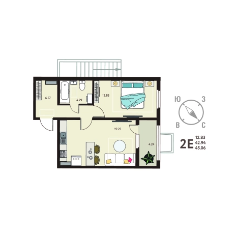 Купить квартиру в ЖК Зеленый Квартал Бабяково в Воронежской области. Вариант № 155318, 0, площадь -  квм, цена 4325760 рублей