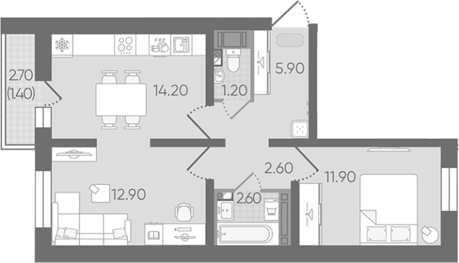 Купить трехкомнатную квартиру в ЖК Цветной город в Санкт-Петербурге. Вариант № 8093413, 0, площадь -  квм, цена 10123406 рублей