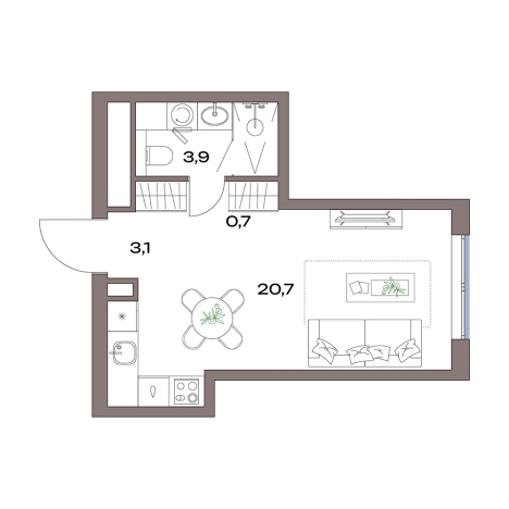 Купить Студию у метро Яхромская в Москве. Вариант № 880253, 0, площадь -  квм, цена 14731701 рублей