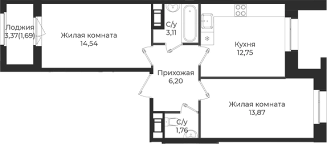 Купить квартиру в ЖК Новатория в Ленинградской области. Вариант № 6910390, 0, площадь -  квм, цена 7764480 рублей