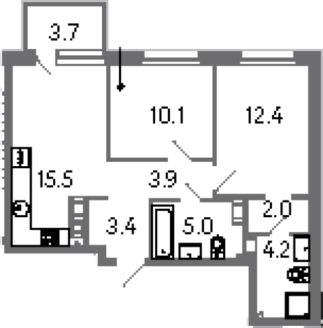 Купить трехкомнатную квартиру в новостройках в ЖК Куинджи в Санкт-Петербурге. Вариант № 6831269, 0, площадь -  квм, цена 21400803 рублей