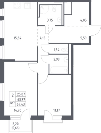 Купить квартиру в новостройках у метро Пролетарская в Ленинградской области. Вариант № 6898306, 0, площадь - квм, цена 8651209 рублей