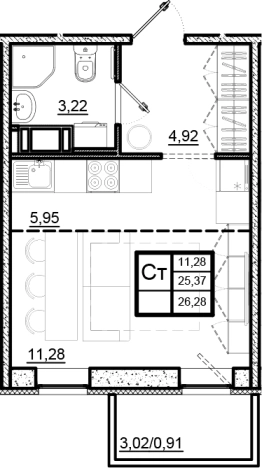 Купить Студию в новостройках на улице Гаражный проезд в Ленинградской области. Вариант № 7783721, 0, площадь -  квм, цена 5707800 рублей