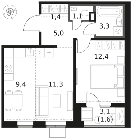 Купить двухкомнатную квартиру в ЖК 1-й Химкинский в Химках. Вариант № 9701499, 0, площадь -  квм, цена 15165150 рублей