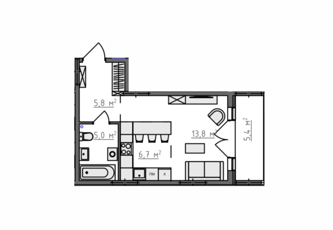 Купить Студию в Владимирской области. Вариант № 130607, 3, площадь -  квм, цена 3604000 рублей