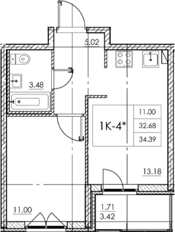 Купить квартиру в ЖК Стороны Света 2 в Ленинградской области. Вариант № 7790833, 0, площадь -  квм, цена 5020940 рублей