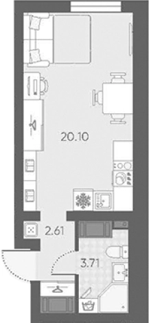 Купить Студию в новостройках в районе Красносельский в Санкт-Петербурге. Вариант № 7571168, 0, площадь -  квм, цена 7603200 рублей