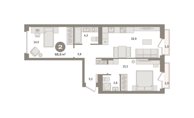 Купить двухкомнатную квартиру у метро Домодедовская в Видном. Вариант № 8538751, 0, площадь -  квм, цена 12290000 рублей