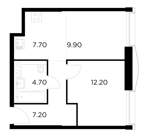 Купить двухкомнатную квартиру у метро Балтийская в Москве. Вариант № 9104205, 1, площадь -  квм, цена 23757500 рублей