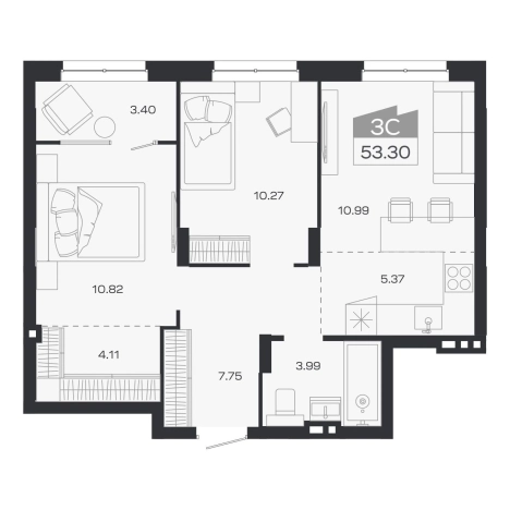 Купить трехкомнатную квартиру в ЖК Базилик (НОВОСИБИРСК) в Новосибирской области. Вариант № 9949869, 0, площадь -  квм, цена 0 рублей